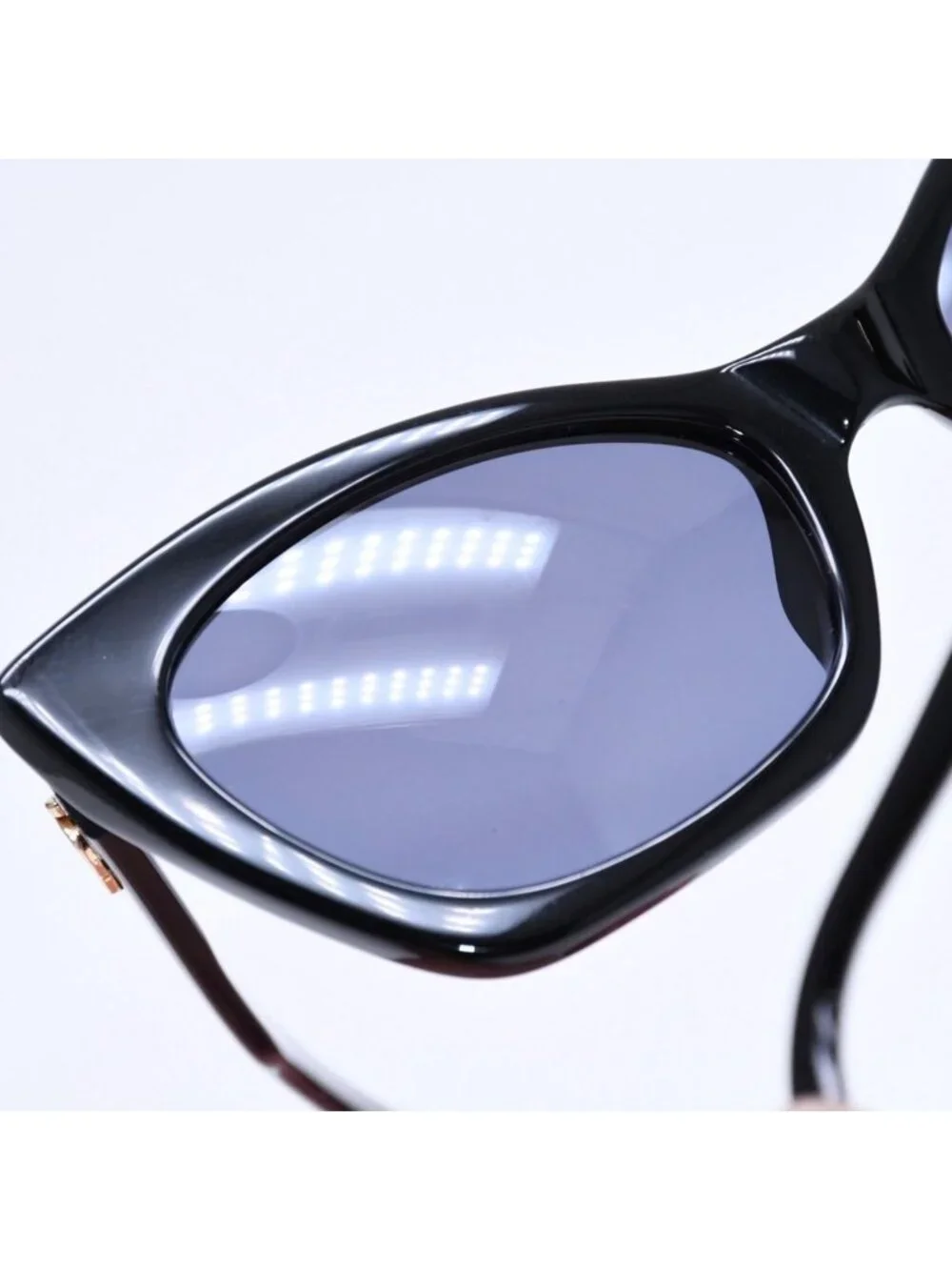 Chanel Cat's Eye Sunglasses Eyewear CC Logo Black Gold